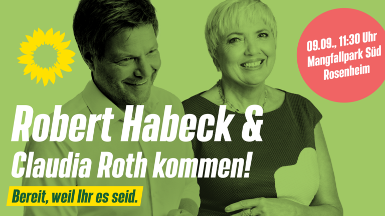 Robert Habeck und Claudia Roth kommen nach Rosenheim